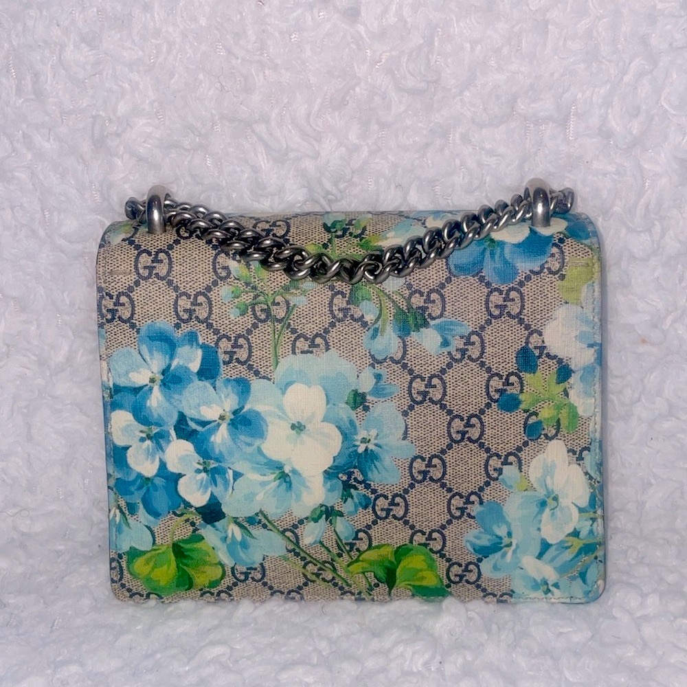 Gucci GG Supreme Dionysus Blooms Floral Mini Chain Shoulder Crossbody Bag Blue - Picture 7 of 17